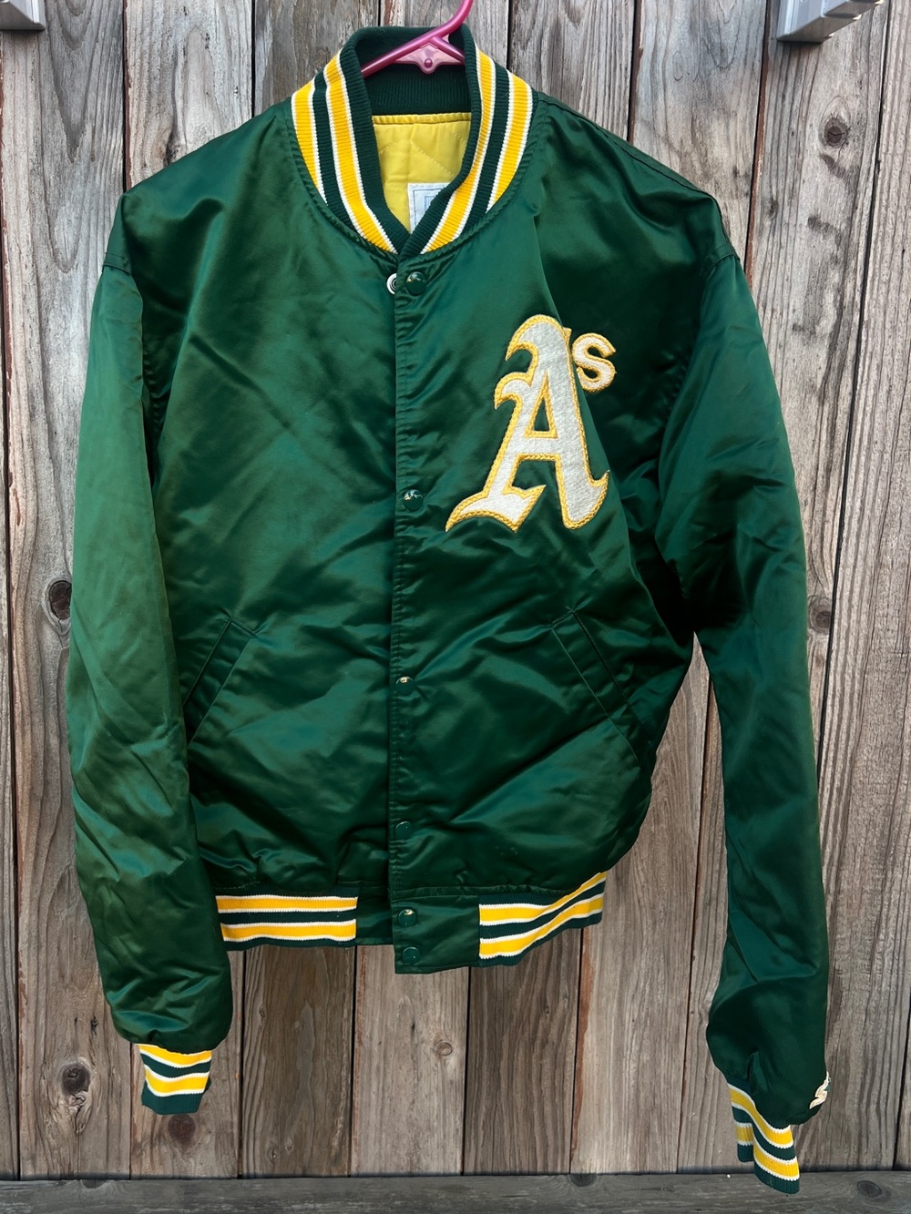 Vintage Diamond Athletics Satin Coat Oakland A’s Size Large